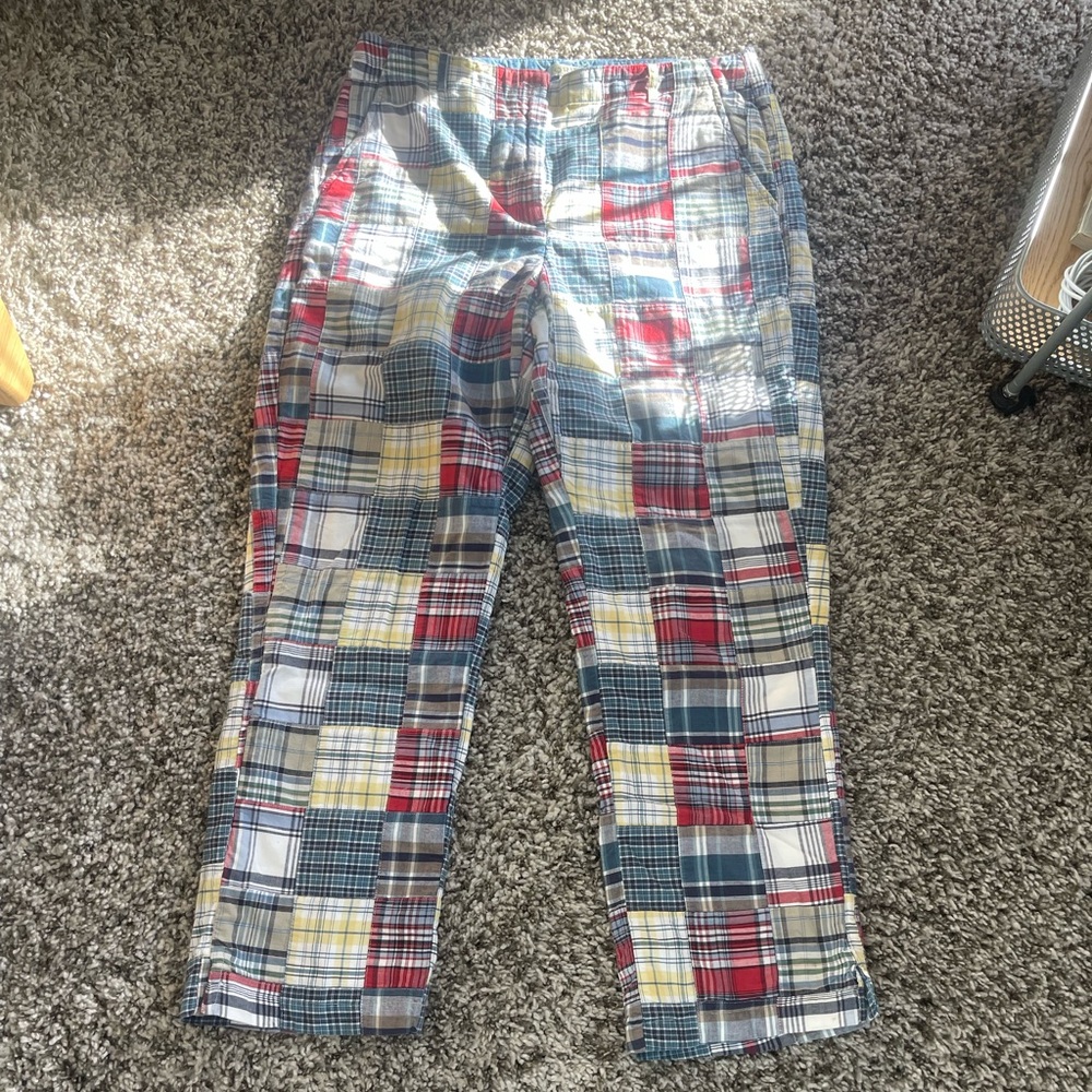 Orvis Patchwork madras Pants - Red, Blue, Yellow.. soft and comfy
